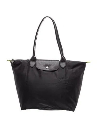 Pre-owned Longchamp Nylon Tote In Black