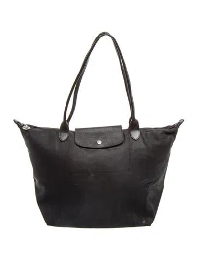 Pre-owned Longchamp Nylon Tote In Black