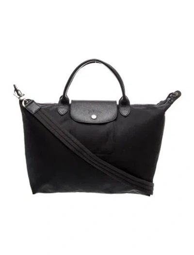 Pre-owned Longchamp Nylon Tote In Black