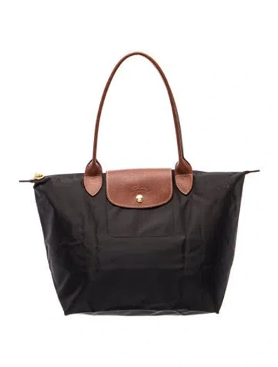 Pre-owned Longchamp Nylon Tote In Black