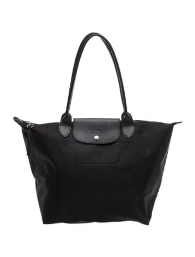 Pre-owned Longchamp Nylon Tote In Black