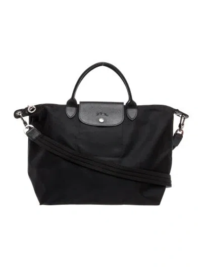 Pre-owned Longchamp Nylon Tote In Black