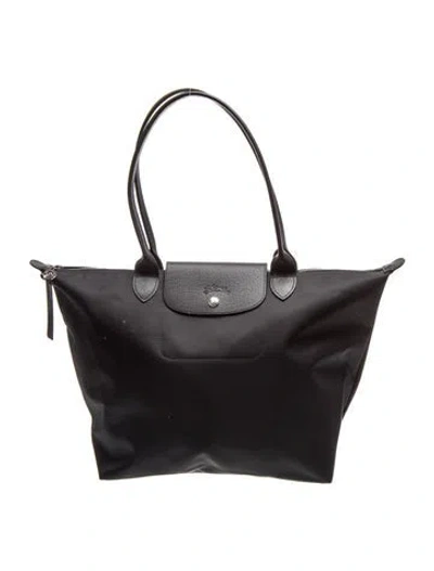Pre-owned Longchamp Nylon Tote In Black