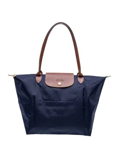Pre-owned Longchamp Nylon Tote In Blue