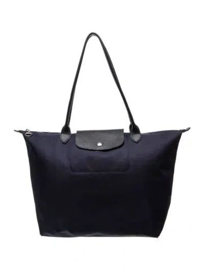 Pre-owned Longchamp Nylon Tote In Blue