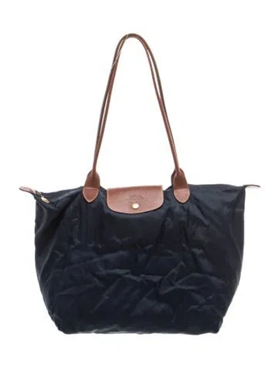Pre-owned Longchamp Nylon Tote In Blue