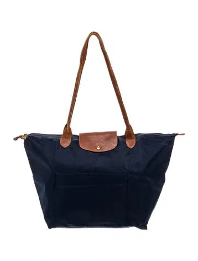 Pre-owned Longchamp Nylon Tote In Blue