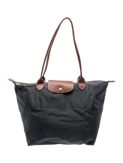 Pre-owned Longchamp Nylon Tote In Blue