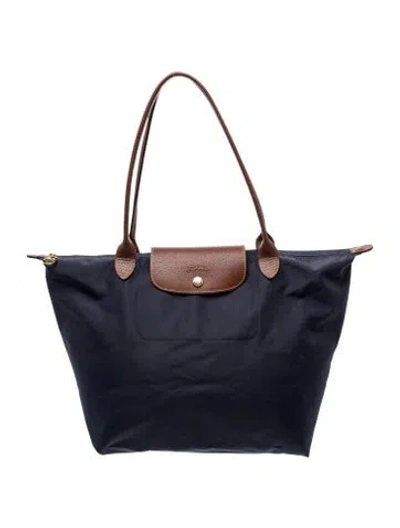 Pre-owned Longchamp Nylon Tote In Blue