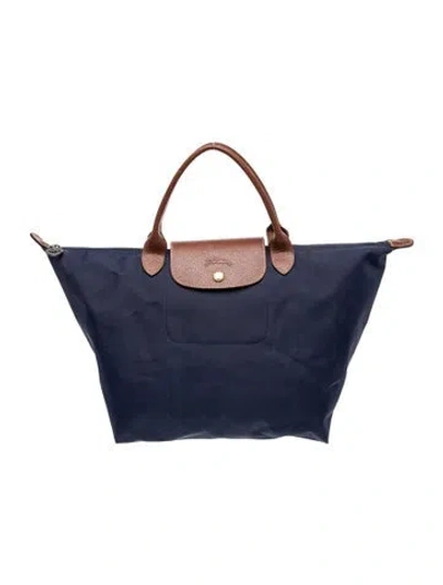 Pre-owned Longchamp Nylon Tote In Blue