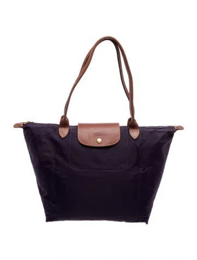 Pre-owned Longchamp Nylon Tote In Blue