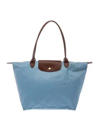 Pre-owned Longchamp Nylon Tote In Blue