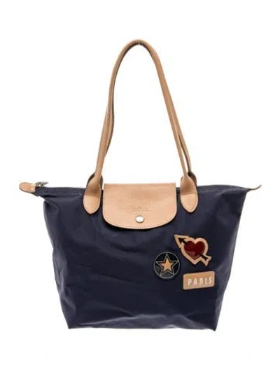 Pre-owned Longchamp Nylon Tote In Blue