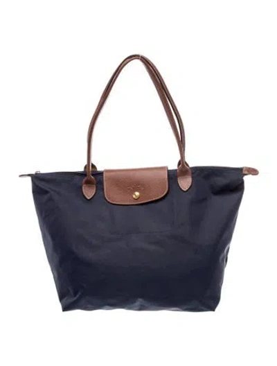Pre-owned Longchamp Nylon Tote In Blue
