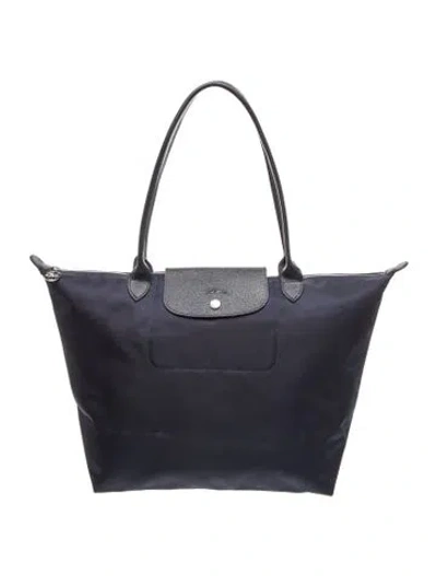Pre-owned Longchamp Nylon Tote In Blue