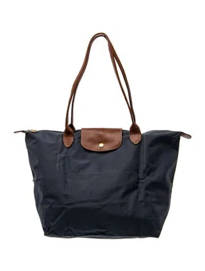 Pre-owned Longchamp Nylon Tote In Blue