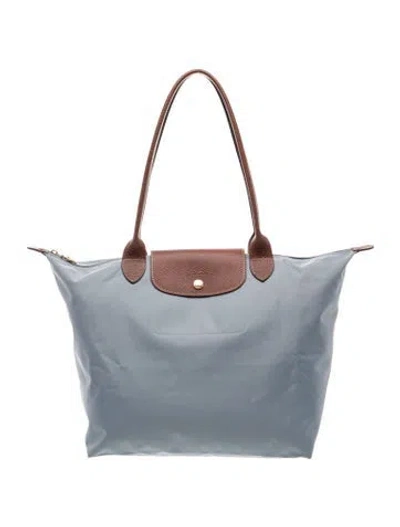 Pre-owned Longchamp Nylon Tote In Blue