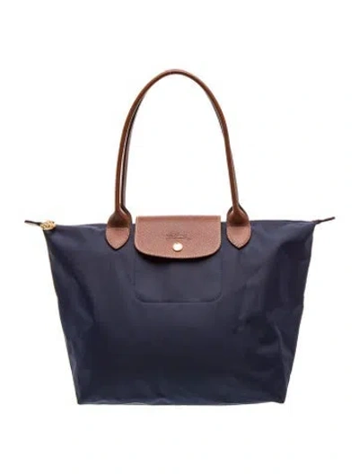 Pre-owned Longchamp Nylon Tote In Blue