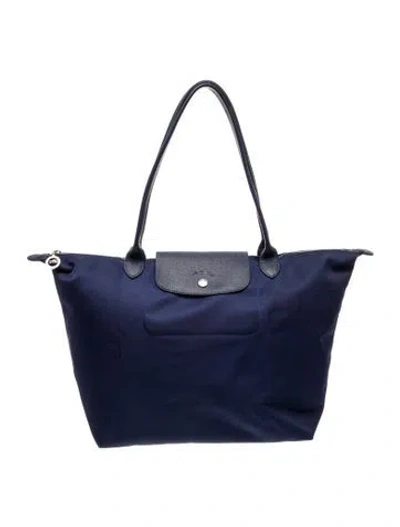 Pre-owned Longchamp Nylon Tote In Blue