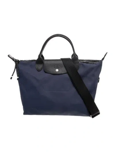 Pre-owned Longchamp Nylon Tote In Blue