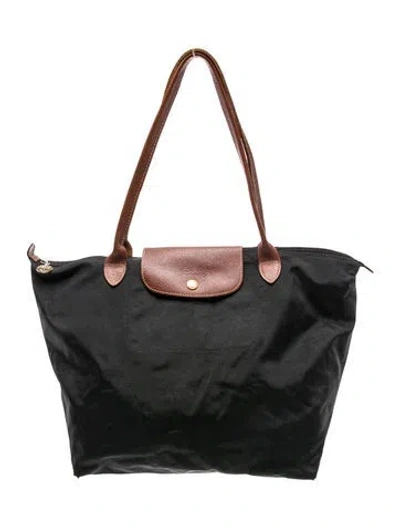 Pre-owned Longchamp Nylon Tote In Blue