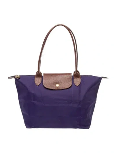Pre-owned Longchamp Nylon Tote In Blue
