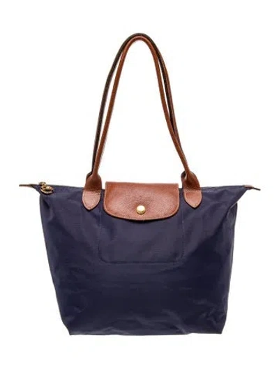Pre-owned Longchamp Nylon Tote In Blue