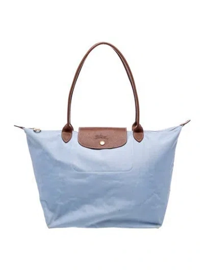 Pre-owned Longchamp Nylon Tote In Blue