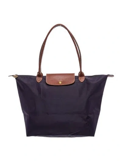 Pre-owned Longchamp Nylon Tote In Blue