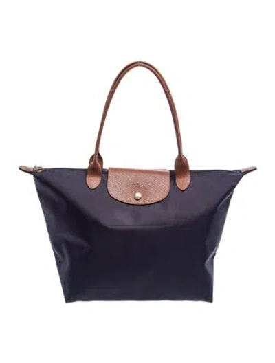 Pre-owned Longchamp Nylon Tote In Blue