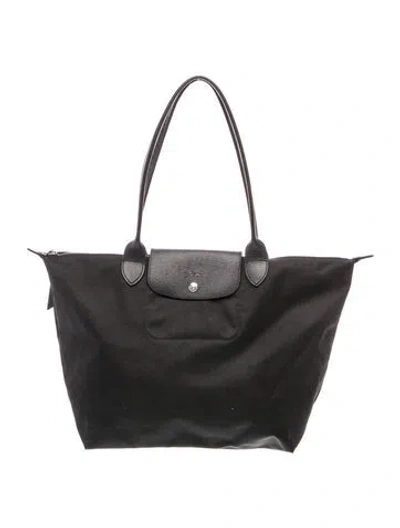 Pre-owned Longchamp Nylon Tote In Blue