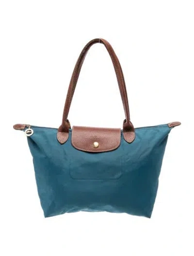Pre-owned Longchamp Nylon Tote In Blue