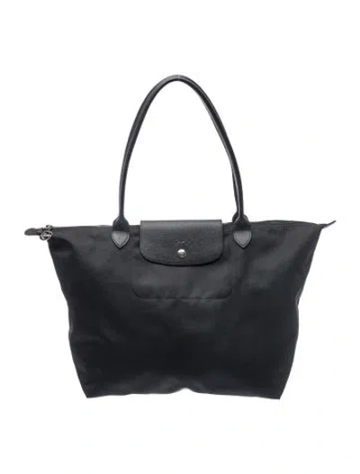 Pre-owned Longchamp Nylon Tote In Blue