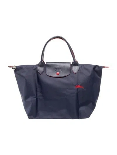 Pre-owned Longchamp Nylon Tote In Blue