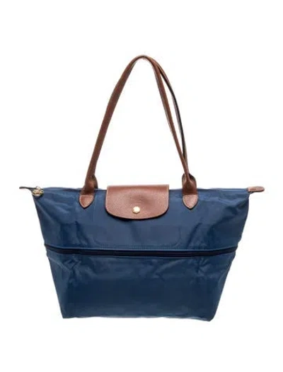 Pre-owned Longchamp Nylon Tote In Blue