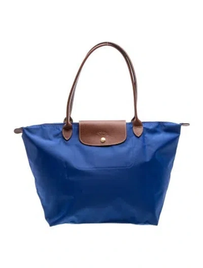 Pre-owned Longchamp Nylon Tote In Blue