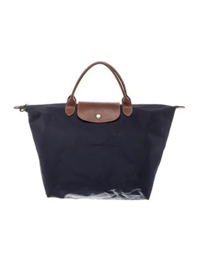 Pre-owned Longchamp Nylon Tote In Blue