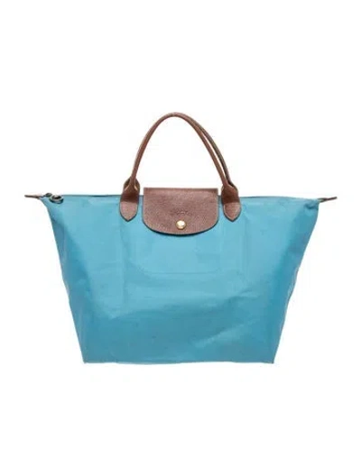 Pre-owned Longchamp Nylon Tote In Blue