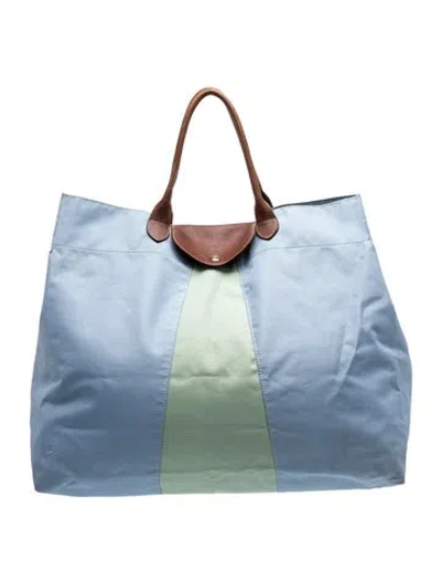 Pre-owned Longchamp Nylon Tote In Blue