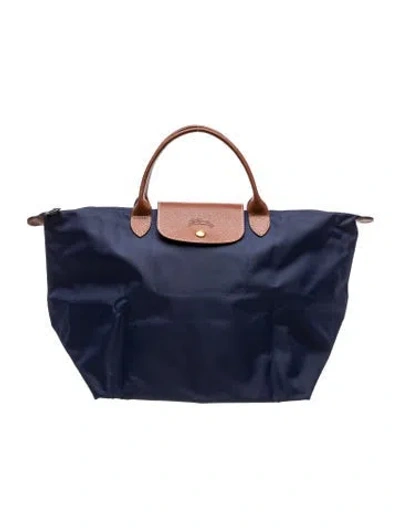 Pre-owned Longchamp Nylon Tote In Blue