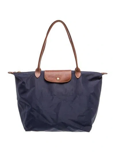 Pre-owned Longchamp Nylon Tote In Blue