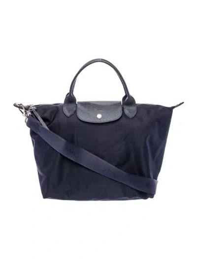 Pre-owned Longchamp Nylon Tote In Blue