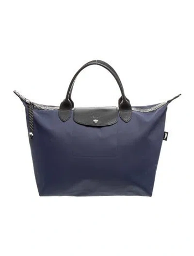 Pre-owned Longchamp Nylon Tote In Blue