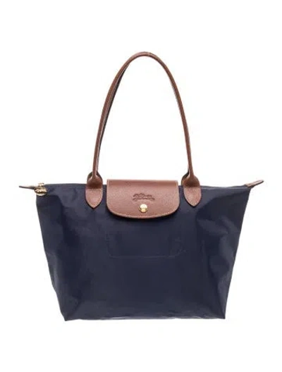 Pre-owned Longchamp Nylon Tote In Blue