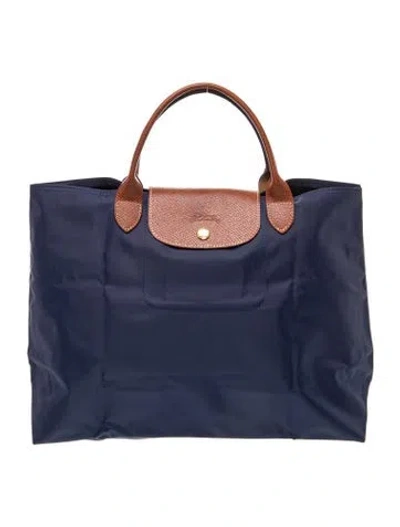 Pre-owned Longchamp Nylon Tote In Blue