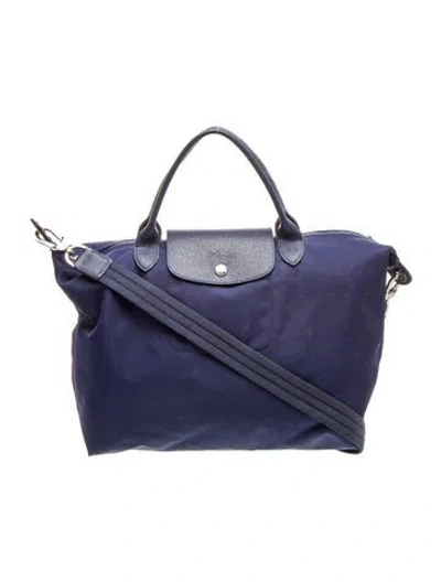 Pre-owned Longchamp Nylon Tote In Blue