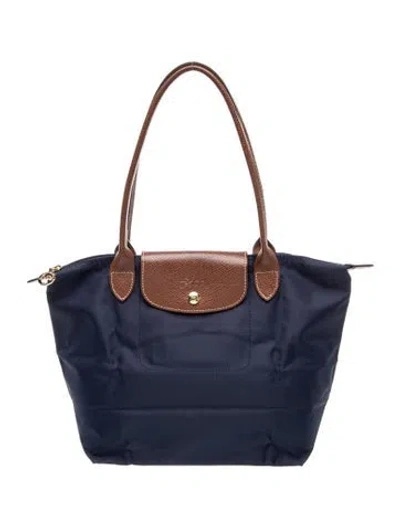 Pre-owned Longchamp Nylon Tote In Blue