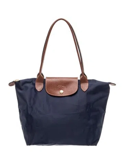 Pre-owned Longchamp Nylon Tote In Blue