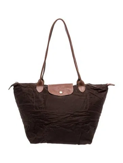 Pre-owned Longchamp Nylon Tote In Brown