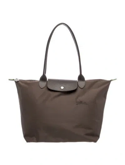 Pre-owned Longchamp Nylon Tote In Brown